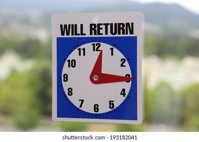 Will Return At 12:15 Sign