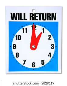 Will Return Sign Stock Photo (Edit Now) 2829119