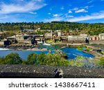 Willamette Falls hydroelectric power plant in Portland, Oregon.