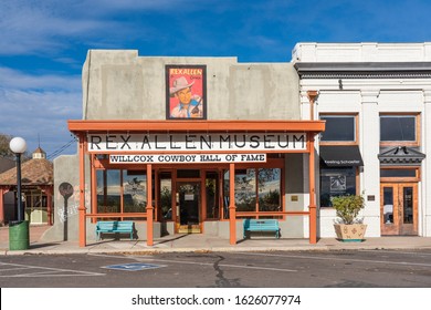 Willcox, AZ - November 24, 2019: The Rex Allen Museum And Willcox Cowboy Hall Of Fame Displays Memorabilia Of Rex Allen, An American Western Actor, Singer And Songwriter, Known As 