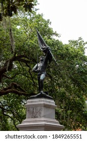 The William Jasper Monument From Madison Square In Savannah, Georgia