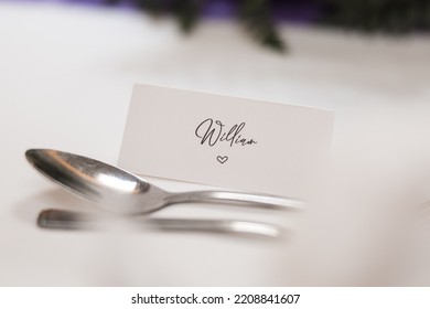 William Name Place Card.  Forename Tag For Table Place.