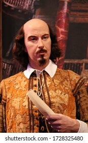 William Shakespeare, London, UK - March 20, 2017: William Shakespeare Wax Figure At Museum London. (1564 –1616) English Poet, Writer, Playwright & Actor, Stock, Photo, Photograph, Picture, Image