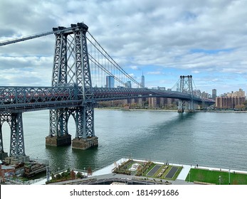 Williamsburg Bridge Over The East River Into Manhattan