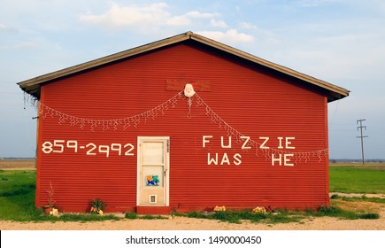 Williamson County, Texas / USA - March 12 2006: Red Building With Odd Nursery Rhyme Reference. 