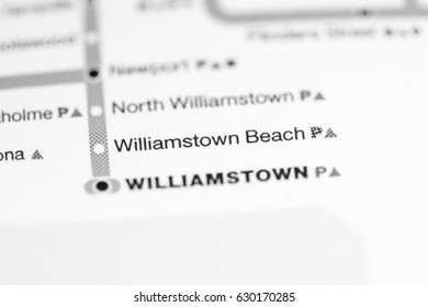 Williamstown Beach Station. Melbourne Metro Map.