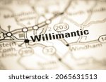 Willimantic. Connecticut. USA on a geography map