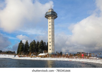 willingen germany hocheideturm tower in the winter