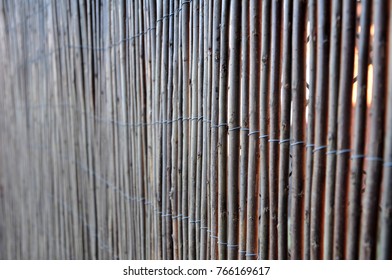 Willow Fence And Metal Wire