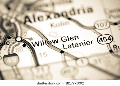 Willow Glen. Louisiana. USA On A Map