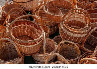 Willow wicker baskets of different sizes