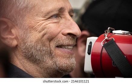 Wilmington, NC, USA - April 14, 2022: Actor Turned Activist Jon Stewart Gives Remarks At A PACT Act Rally To Support Funding Veterans Who Are Victims Of Burn Pit Related Illnesses.