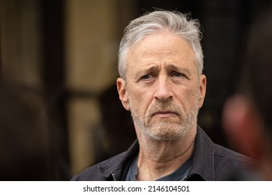 Wilmington, NC, USA - April 14, 2022: Actor Turned Activist Jon Stewart Gives Remarks At A PACT Act Rally To Support Funding Veterans Who Are Victims Of Burn Pit Related Illnesses.