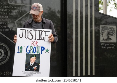 Wilmington, NC, USA - April 14, 2022: Actor Turned Activist Jon Stewart Gives Remarks At A PACT Act Rally To Support Funding Veterans Who Are Victims Of Burn Pit Related Illnesses.