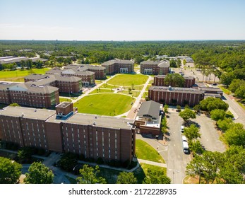 Wilmington, NC, USA - June 23, 2022: Aerial Drone Photo University Of North Carolina At Wilmington