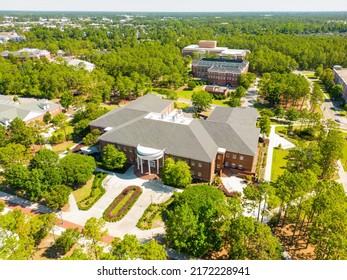 Wilmington, NC, USA - June 23, 2022: Aerial Drone Photo University Of North Carolina At Wilmington