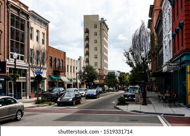 Wilmington, NC / USA - Sept 13-16 2019 An Historical Port City On The U.S. Southern Atlantic Coast. Old Buildings Refurbished, Repurposed. Downtown Along Cape Fear River Is Vibrant And Active. 