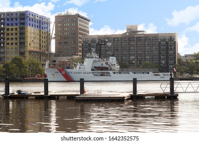 Wilmington, NC/USA - 2/11/2020: The USCGC Vigilant (WMEC-617) Takes Temporary Port In Wilmington, NC.