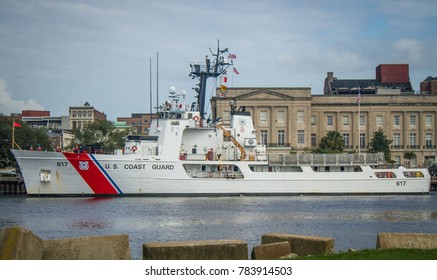 Wilmington, NC/USA - 9/20/2017: The USCGC Vigilant (WMEC-617) Takes Temporary Port In Wilmington, NC.