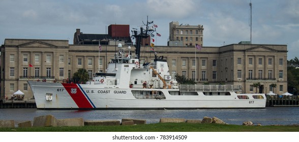 Wilmington, NC/USA - 9/20/2017: The USCGC Vigilant (WMEC-617) Takes Temporary Port In Wilmington, NC.