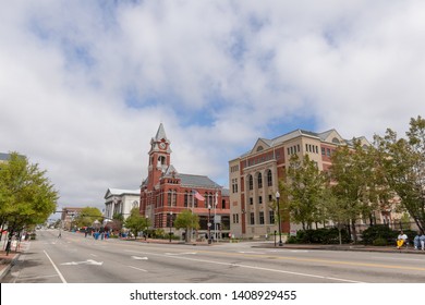 Wilmington, North Carolina, USA - April 6, 2019: The historic New Hanover Courthouse building on 3rd street