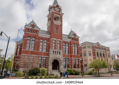 Wilmington, North Carolina, USA - April 6, 2019: The Historic New Hanover Courthouse Building On 3rd Street