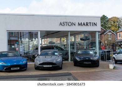 Wilmslow, Cheshire, UK. November 2, 2020.  Stratstone Aston Martin Car Showroom, Water Lane.