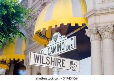 Wilshire Boulevard Sign In Beverly HIlls, California, USA