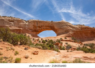 Wilson Arch In A Semi Desert Landscape In Moab Utah