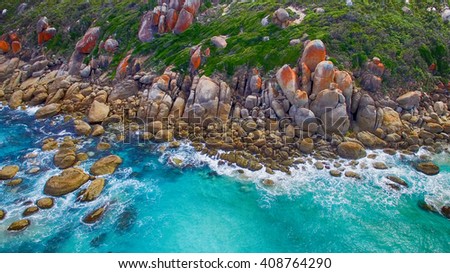 Wilsons Promontory famous beach, Victoria from the air, Australia. Foto stock © 