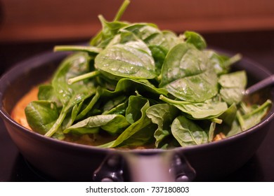 Wilting Spinach In Pan