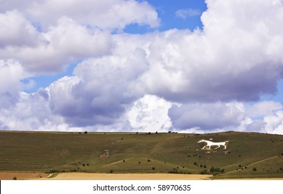 Wiltshire White Horse On Chalk Downs