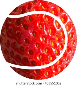 Wimbledon - A Tennis Ball Shape With An Image Of A Strawberry Making Up The Ball