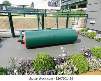 Wimbledon, United Kingdom. August 2016. Old Roller Used On Grass Courts. All England Lawn Tennis And Croquet Club.