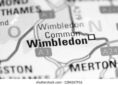 Wimbledon. United Kingdom On A Map