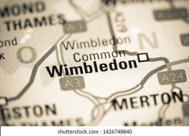 Wimbledon. United Kingdom On A Map