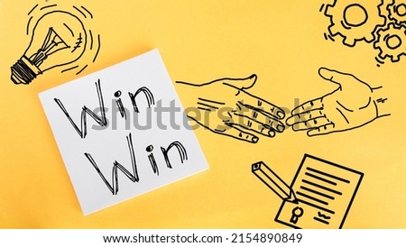 Win win situation strategy is shown using a text