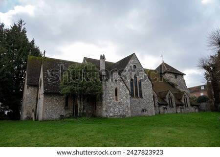 Winchester England - February 18 2023: St Bartholomew's Church Hyde Winchester Hampshire England