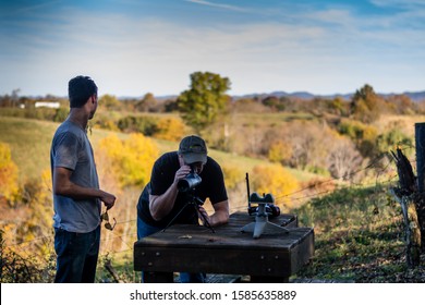 Winchester Kentucky 10/15/2019 Father And Son At Gun Range In Kentucky 