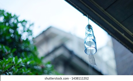                                Wind Bell Made From 
Glass Bottle Of Cider