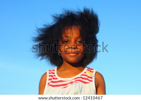 Similar – Pretty girl with long afro hair