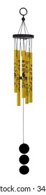 Wind Chime, The Chinese Feng Shui Isolated On The White Background