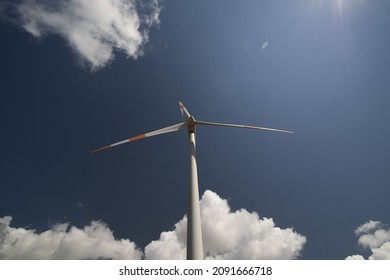 A Wind Farm, A Group Of Wind Turbines Used To Produce Electricity. It’s Sustainable, Renewable Energy For Enviromental. Italy, Europe, Russia, China, United States 