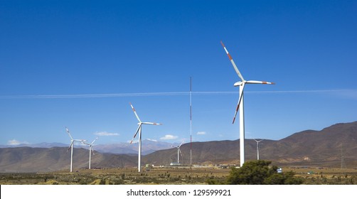 Wind Farm In Northern Chile, Mining Regions Of Atacama And Coquimbo, Chile.