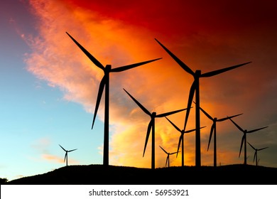 Wind Farm Silhouette