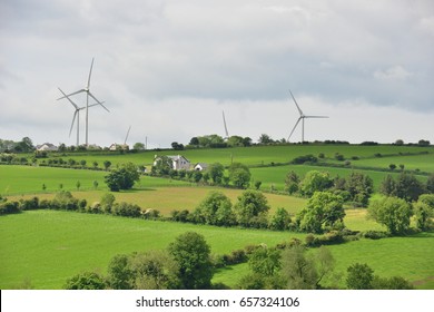 A Wind Farm Situated On The Hills Of Ireland