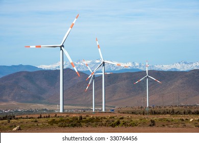 Wind Farm (Spanish: Parque Eolico) In The Mining Regions Of Atacama And Coquimbo, Northern Chile