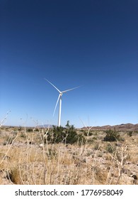 Wind Generator, Desert Wind Farm On A Sunny Day