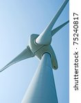 Wind power generation machine under blue sky
