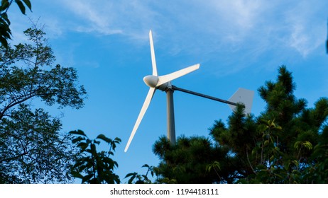 Wind Power Green Energy Environment Carbon Neutral Blue Sky And Trees And Clouds With Heart Clean Energy China 